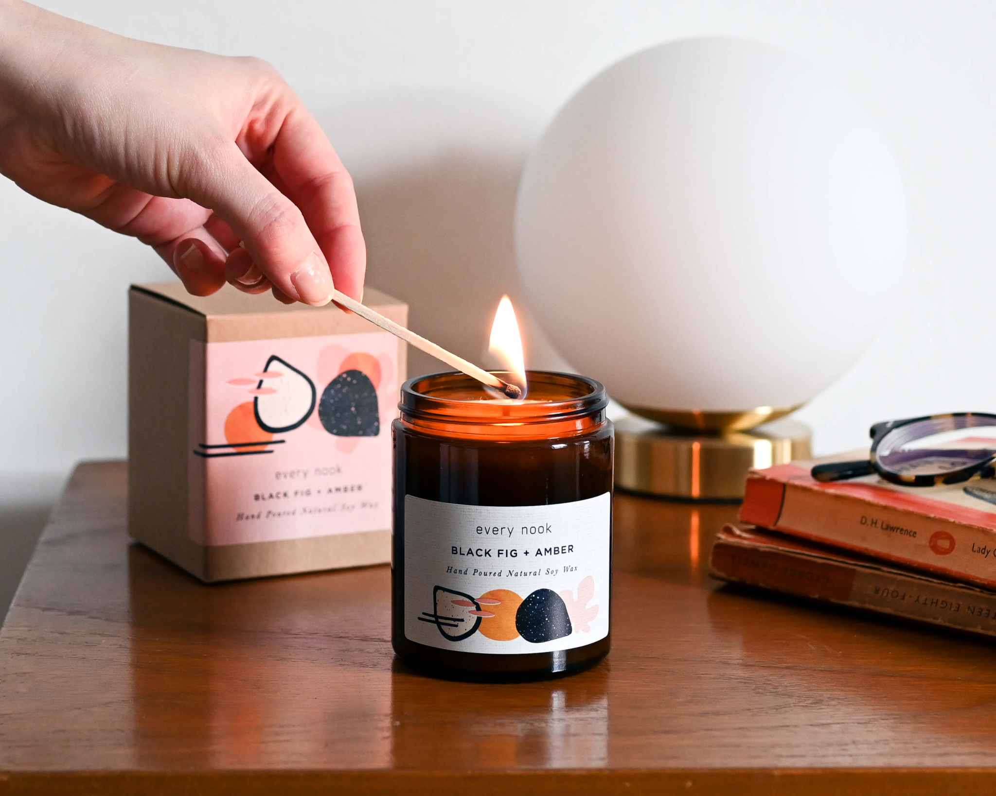 every nook Black Fig + Amber, fig scented candle