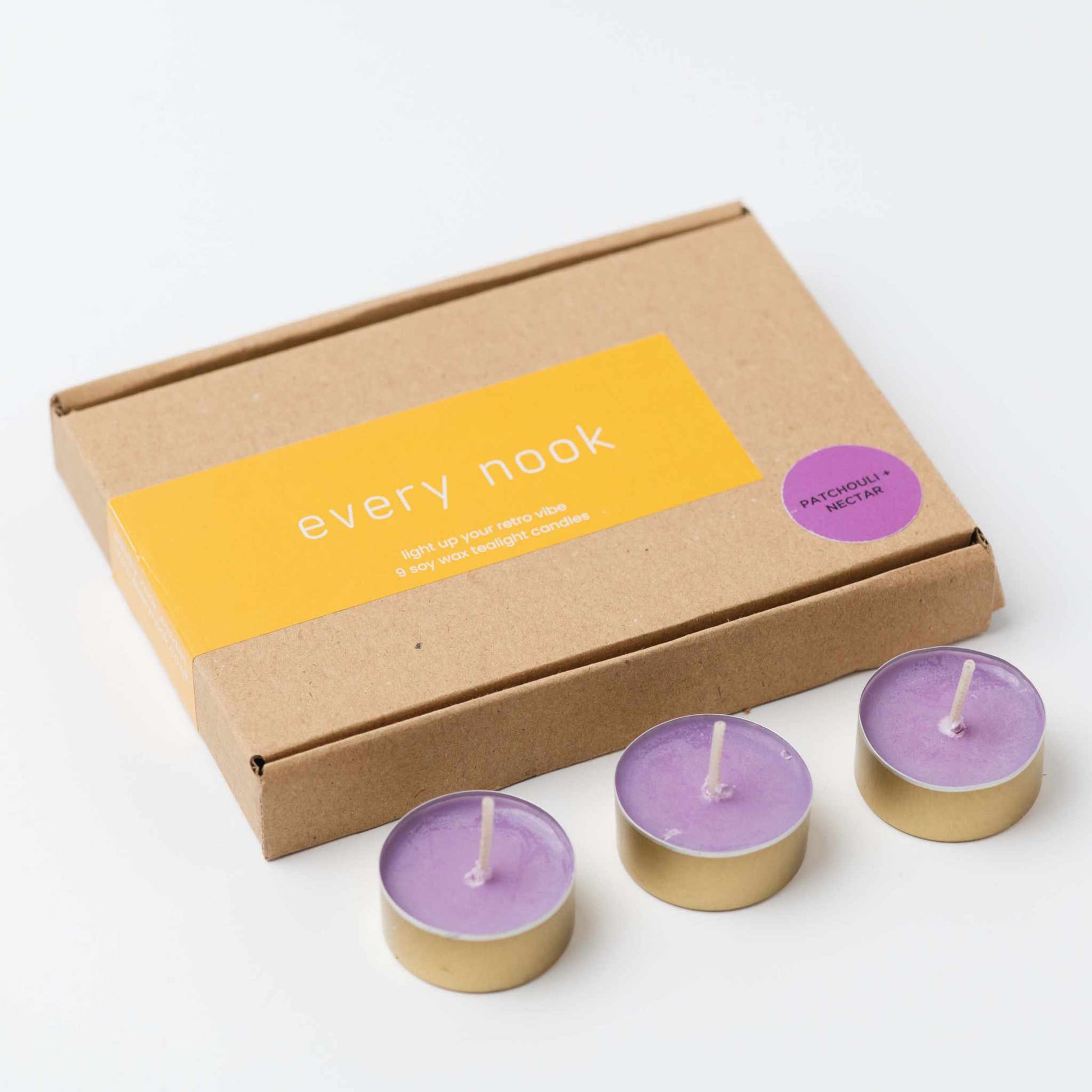 every nook scented tealights - Patchouli + Nectar scented tealights