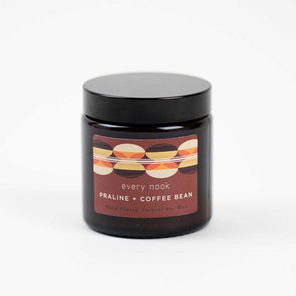 every nook Praline + Coffee Bean small scented soy wax candle