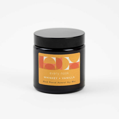 every nook Whiskey +Vanilla small scented soy wax candle