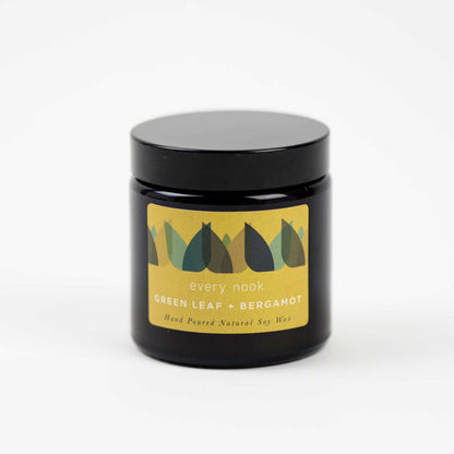 every nook Green Leaf +Bergamot small scented soy wax candle